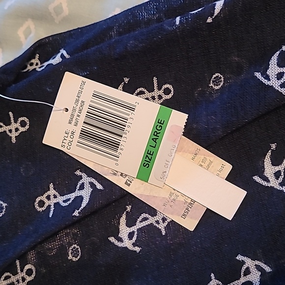 NWT Wallflower  navy nautical theme lightweight sweater Sz L - Picture 7 of 7